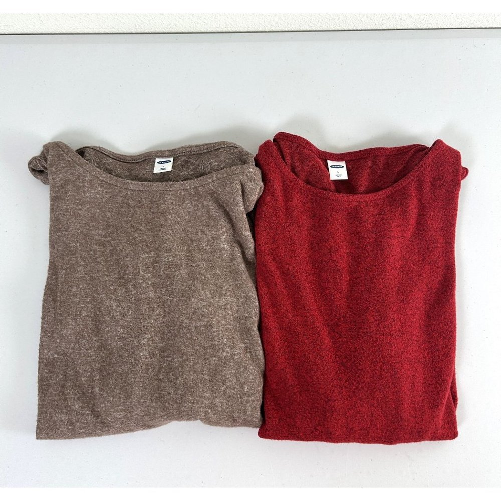 Old Navy Brown and Red Women's Lightweight Sweaters large